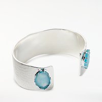 John Lewis Gemstones Druzy Wide Cuff Bracelet, Silver