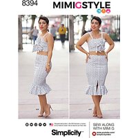 Simplicity Women's Mimi G Style Crop Top And Skirt Sewing Pattern, 8394