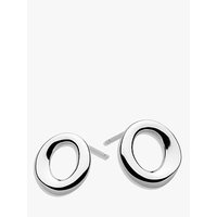 Kit Heath Sterling Silver Bevel Cirque Small Stud Earrings, Silver