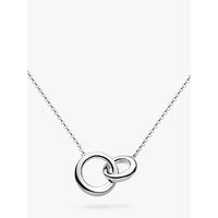Kit Heath Bevel Curve Interlink Ring Pendant Necklace, Silver