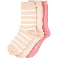 Polarn O. Pyret Children's Stripe Socks, Pack Of 3, Pink