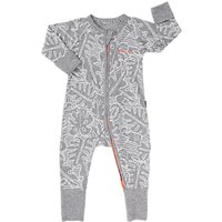 Bonds Baby Ribby Festival Of The Leaf Long Sleeve Wondersuit, Grey Marl