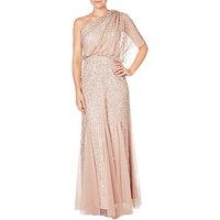 Adrianna Papell One Shoulder Beaded Blouson Gown, Blush