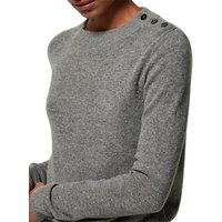 Toast Long Sleeve Button Detail Jumper, Flannel Grey