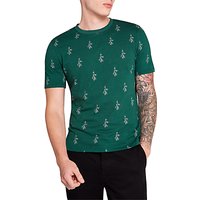HYMN Mistletoe All-Over Print T-Shirt, Forest Green
