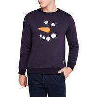 HYMN Carrot Snowman Face Applique Sweatshirt, Navy