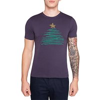 HYMN Scribble Christmas Tree T-Shirt, Navy