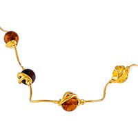 Be-Jewelled Amber Snake Chain Necklace, Gold/Multi