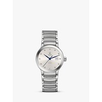 Rado R30027733 Women's Centrix Automatic Diamond Date Bracelet Strap Watch, Silver/White