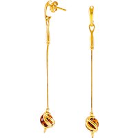 Be-Jewelled Amber Snake Chain Drop Earrings, Gold/Cognac