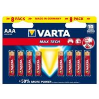 Varta Max Tech AAA Alkaline Battery Pack Of 8
