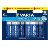 Varta High Energy D Alkaline Battery Pack Of 6