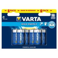 Varta High Energy C Alkaline Battery Pack Of 6