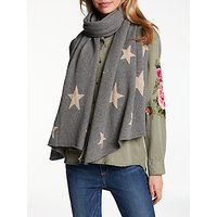 Wyse London Scatter Star Cashmere Scarf, Grey Mix