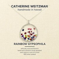 Catherine Weitzman Large Rainbow Gypsophila Round Pendant Necklace, Silver/Multi