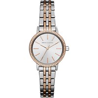Armani Exchange AX5542 Women's Two Tone Bracelet Strap Watch, Silver/Rose Gold
