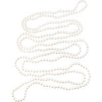 A B Davis Long Pearl Necklace, White