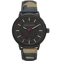 Armani Exchange AX1460 Men's Date Leather Strap Watch, Multi/Black