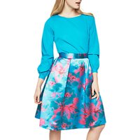 Closet Full Circle Pleated Skirt, Turquoise/Fuchsia
