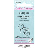 Needles By John James Crafters Collection Quilt And Patchwork Needles, Sizes 3-7, Pack Of 20
