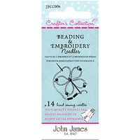 Needles By John James Crafters Collection Beading And Embroidery Needles, Pack Of 14