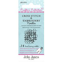 Needles By John James Crafters Collection Cross-Stitch And Embroidery Needles, Pack Of 14