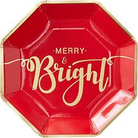 Ginger Ray Merry & Bright Plates, Pack Of 8