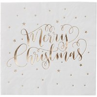 Ginger Ray Merry Christmas Gold Napkins, Pack Of 20