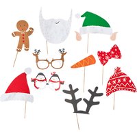 Ginger Ray Santa & Friends Photo Booth Props, Pack Of 10