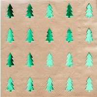 Ginger Ray Green Foiled Tree Napkins, Pack Of 20