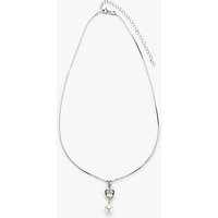 Lido Pearls Amethyst Double Drop Pearl Pendant Necklace, Green/Silver