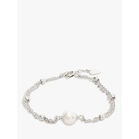 Lido Pearls Double Layer Pearl Bracelet, White/Silver