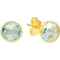 Auren 18ct Gold Vermeil Round Stud Earrings, Topaz