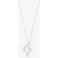 Lido Pearls Swirl Cubic Zirconia And Pearl Pendant Necklace, Silver/White