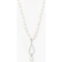 Lido Pearls Diamond Shaped Freshwater Pearls Drop Pendant Necklace, White