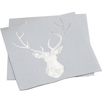 Ginger Ray Silver Foiled Stag Napkins, Pack Of 20
