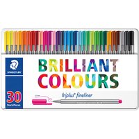 Staedtler Triplus Fineliner Coloured Marker Pens, Pack Of 30