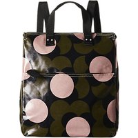 Orla Kiely Shiny Laminated Shadow Flower Print Backpack, Forest Green