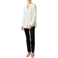 Pure Collection Washed Silk Blouse, White/Black