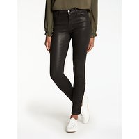 J Brand 811 Mid Rise Skinny Coated Jeans, Coated Black Lace