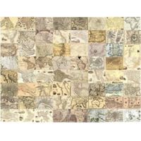 1Wall Cream World Maps 64 Piece Wallpaper Collage