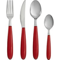 House By John Lewis Vero Red Cutlery Set, 16 Piece