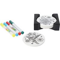 Dexam Just Add Colour Friends Garden Coasters, Set Of 4, White/Black
