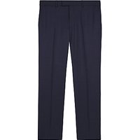 Jaeger Wool Birdseye Regular Fit Suit Trousers, Navy