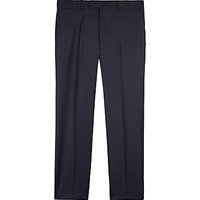 Jaeger Wool Grid Check Regular Fit Trousers, Midnight