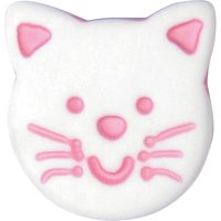 Groves Cat Face Button, 14mm, Pack Of 3, Pink