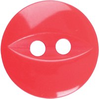 Groves Fish Eye Button, 16mm, Pack Of 6, Red