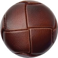 Groves Leather Look Button, 20mm, Pack Of 3, Brown