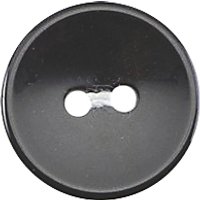 Groves Rimmed Button, 16mm, Pack Of 7, Black
