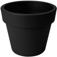 Round Plastic Living Black Plant Pot (H)32.8cm (Dia)39.1cm